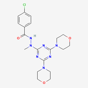 molecular formula C19H24ClN7O3 B4318183 4-chloro-N'-(4,6-dimorpholin-4-yl-1,3,5-triazin-2-yl)-N'-methylbenzohydrazide 