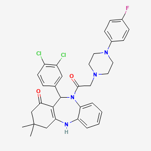 molecular formula C33H33Cl2FN4O2 B4318193 11-(3,4-dichlorophenyl)-10-{[4-(4-fluorophenyl)piperazin-1-yl]acetyl}-3,3-dimethyl-2,3,4,5,10,11-hexahydro-1H-dibenzo[b,e][1,4]diazepin-1-one 