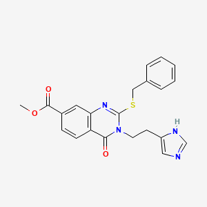 molecular formula C22H20N4O3S B4318206 methyl 2-(benzylthio)-3-[2-(1H-imidazol-4-yl)ethyl]-4-oxo-3,4-dihydroquinazoline-7-carboxylate 