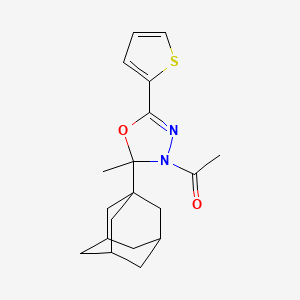 molecular formula C19H24N2O2S B4318220 3-acetyl-2-(1-adamantyl)-2-methyl-5-(2-thienyl)-2,3-dihydro-1,3,4-oxadiazole 