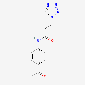 molecular formula C12H13N5O2 B4318237 N-(4-acetylphenyl)-3-(1H-tetrazol-1-yl)propanamide 