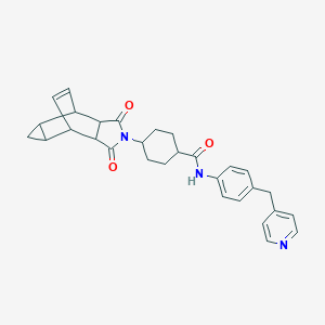 molecular formula C30H31N3O3 B431824 4-(1,3-dioxooctahydro-4,6-ethenocyclopropa[f]isoindol-2(1H)-yl)-N-[4-(pyridin-4-ylmethyl)phenyl]cyclohexanecarboxamide CAS No. 1005251-34-2