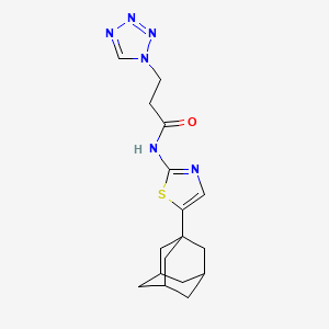 molecular formula C17H22N6OS B4318242 N-[5-(1-adamantyl)-1,3-thiazol-2-yl]-3-(1H-tetrazol-1-yl)propanamide 