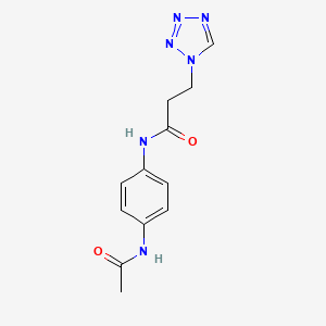 molecular formula C12H14N6O2 B4318245 N-[4-(acetylamino)phenyl]-3-(1H-tetrazol-1-yl)propanamide 