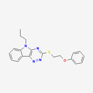 molecular formula C20H20N4OS B4318271 3-[(2-phenoxyethyl)thio]-5-propyl-5H-[1,2,4]triazino[5,6-b]indole 