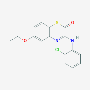 molecular formula C16H13ClN2O2S B4318274 3-[(2-chlorophenyl)imino]-6-ethoxy-3,4-dihydro-2H-1,4-benzothiazin-2-one 