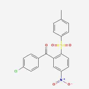 molecular formula C20H14ClNO5S B4318297 (4-chlorophenyl){2-[(4-methylphenyl)sulfonyl]-5-nitrophenyl}methanone 