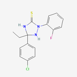 5-(4-chlorophenyl)-5-ethyl-2-(2-fluorophenyl)-1,2,4-triazolidine-3-thione