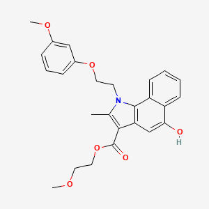 molecular formula C26H27NO6 B4318359 2-methoxyethyl 5-hydroxy-1-[2-(3-methoxyphenoxy)ethyl]-2-methyl-1H-benzo[g]indole-3-carboxylate 