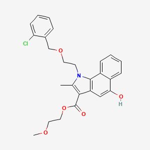 2-methoxyethyl 1-{2-[(2-chlorobenzyl)oxy]ethyl}-5-hydroxy-2-methyl-1H-benzo[g]indole-3-carboxylate