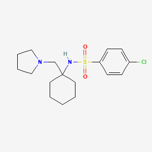 molecular formula C17H25ClN2O2S B4318390 4-chloro-N-[1-(pyrrolidin-1-ylmethyl)cyclohexyl]benzenesulfonamide 