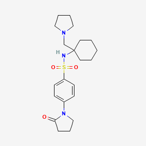 molecular formula C21H31N3O3S B4318398 4-(2-oxopyrrolidin-1-yl)-N-[1-(pyrrolidin-1-ylmethyl)cyclohexyl]benzenesulfonamide 