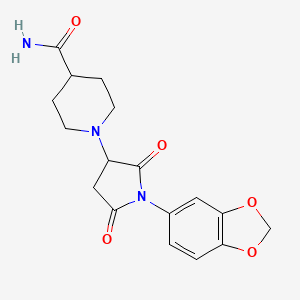 1-[1-(1,3-benzodioxol-5-yl)-2,5-dioxopyrrolidin-3-yl]piperidine-4-carboxamide