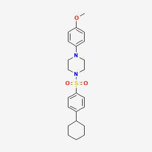 molecular formula C23H30N2O3S B4318409 1-[(4-cyclohexylphenyl)sulfonyl]-4-(4-methoxyphenyl)piperazine 