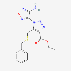 molecular formula C15H16N6O3S B4318466 ethyl 1-(4-amino-1,2,5-oxadiazol-3-yl)-5-[(benzylthio)methyl]-1H-1,2,3-triazole-4-carboxylate 