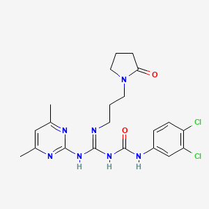 N-(3,4-dichlorophenyl)-N'-([(4,6-dimethylpyrimidin-2-yl)amino]{[3-(2-oxopyrrolidin-1-yl)propyl]amino}methylene)urea