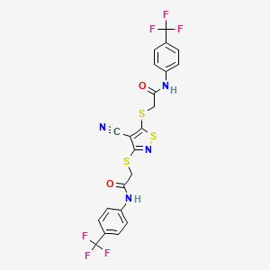 2,2'-[(4-cyanoisothiazole-3,5-diyl)bis(thio)]bis{N-[4-(trifluoromethyl)phenyl]acetamide}