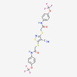 2,2'-[(4-cyanoisothiazole-3,5-diyl)bis(thio)]bis{N-[4-(trifluoromethoxy)phenyl]acetamide}