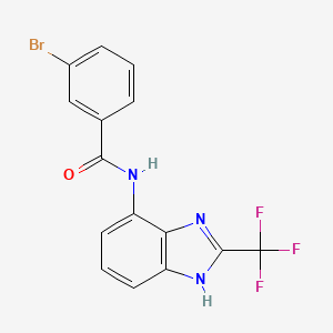 3-bromo-N-[2-(trifluoromethyl)-1H-benzimidazol-7-yl]benzamide