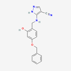 5-{[4-(benzyloxy)-2-hydroxybenzyl]amino}-1H-pyrazole-4-carbonitrile