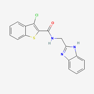 molecular formula C17H12ClN3OS B4318514 N-(1H-benzimidazol-2-ylmethyl)-3-chloro-1-benzothiophene-2-carboxamide 