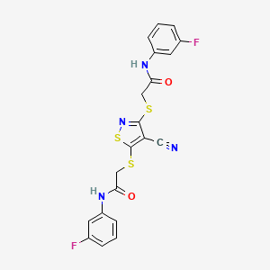 2,2'-[(4-cyanoisothiazole-3,5-diyl)bis(thio)]bis[N-(3-fluorophenyl)acetamide]