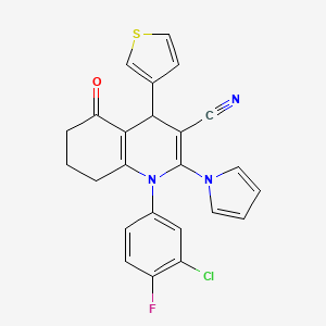 1-(3-chloro-4-fluorophenyl)-5-oxo-2-(1H-pyrrol-1-yl)-4-(3-thienyl)-1,4,5,6,7,8-hexahydroquinoline-3-carbonitrile