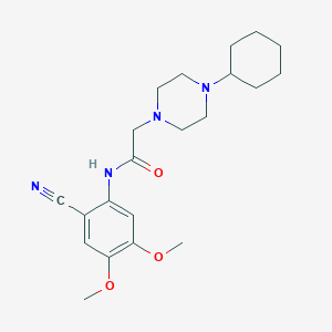 N-(2-cyano-4,5-dimethoxyphenyl)-2-(4-cyclohexylpiperazin-1-yl)acetamide