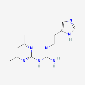 molecular formula C12H17N7 B4318563 N-(4,6-dimethylpyrimidin-2-yl)-N'-[2-(1H-imidazol-4-yl)ethyl]guanidine 