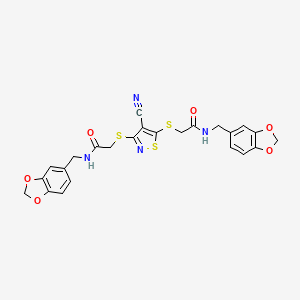 2,2'-[(4-cyanoisothiazole-3,5-diyl)bis(thio)]bis[N-(1,3-benzodioxol-5-ylmethyl)acetamide]