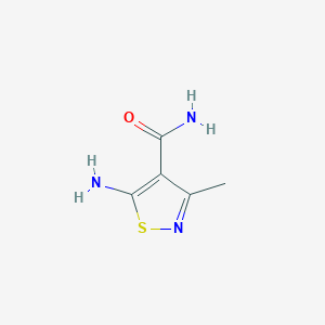 molecular formula C5H7N3OS B043186 5-Amino-3-methylisothiazole-4-carboxamide CAS No. 41808-40-6