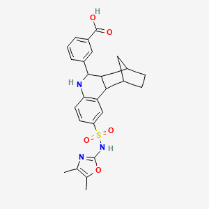 3-(5-{[(4,5-dimethyl-1,3-oxazol-2-yl)amino]sulfonyl}-9-azatetracyclo[10.2.1.0~2,11~.0~3,8~]pentadeca-3,5,7-trien-10-yl)benzoic acid