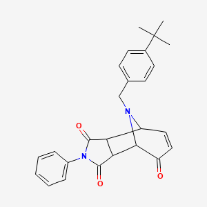 molecular formula C26H26N2O3 B4318626 11-(4-tert-butylbenzyl)-4-phenyl-4,11-diazatricyclo[5.3.1.0~2,6~]undec-9-ene-3,5,8-trione 