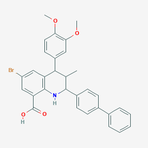 2-biphenyl-4-yl-6-bromo-4-(3,4-dimethoxyphenyl)-3-methyl-1,2,3,4-tetrahydroquinoline-8-carboxylic acid