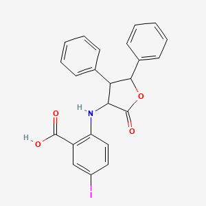 5-iodo-2-[(2-oxo-4,5-diphenyltetrahydrofuran-3-yl)amino]benzoic acid