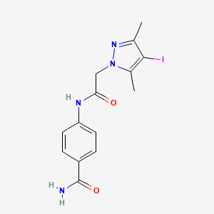 4-{[(4-iodo-3,5-dimethyl-1H-pyrazol-1-yl)acetyl]amino}benzamide