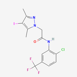 N-[2-chloro-5-(trifluoromethyl)phenyl]-2-(4-iodo-3,5-dimethyl-1H-pyrazol-1-yl)acetamide