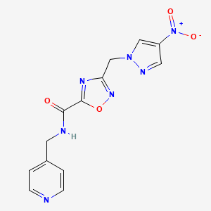 molecular formula C13H11N7O4 B4318737 3-[(4-nitro-1H-pyrazol-1-yl)methyl]-N-(pyridin-4-ylmethyl)-1,2,4-oxadiazole-5-carboxamide 