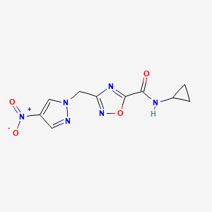 N-cyclopropyl-3-[(4-nitro-1H-pyrazol-1-yl)methyl]-1,2,4-oxadiazole-5-carboxamide