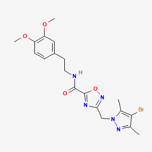 molecular formula C19H22BrN5O4 B4318746 3-[(4-bromo-3,5-dimethyl-1H-pyrazol-1-yl)methyl]-N-[2-(3,4-dimethoxyphenyl)ethyl]-1,2,4-oxadiazole-5-carboxamide 