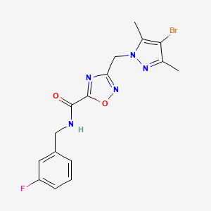 3-[(4-bromo-3,5-dimethyl-1H-pyrazol-1-yl)methyl]-N-(3-fluorobenzyl)-1,2,4-oxadiazole-5-carboxamide