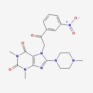 1,3-dimethyl-8-(4-methylpiperazin-1-yl)-7-[2-(3-nitrophenyl)-2-oxoethyl]-3,7-dihydro-1H-purine-2,6-dione