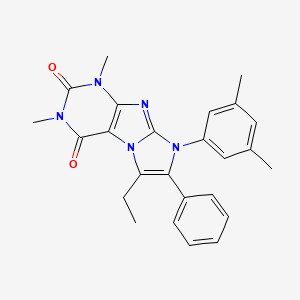 molecular formula C25H25N5O2 B4318787 8-(3,5-dimethylphenyl)-6-ethyl-1,3-dimethyl-7-phenyl-1H-imidazo[2,1-f]purine-2,4(3H,8H)-dione 