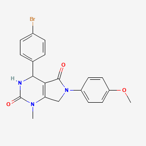 molecular formula C20H18BrN3O3 B4318813 4-(4-bromophenyl)-6-(4-methoxyphenyl)-1-methyl-3,4,6,7-tetrahydro-1H-pyrrolo[3,4-d]pyrimidine-2,5-dione 