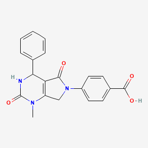 molecular formula C20H17N3O4 B4318828 4-(1-methyl-2,5-dioxo-4-phenyl-1,2,3,4,5,7-hexahydro-6H-pyrrolo[3,4-d]pyrimidin-6-yl)benzoic acid 