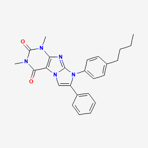 molecular formula C25H25N5O2 B4318836 8-(4-butylphenyl)-1,3-dimethyl-7-phenyl-1H-imidazo[2,1-f]purine-2,4(3H,8H)-dione 