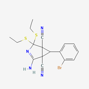 molecular formula C17H17BrN4S2 B4318842 2-amino-6-(2-bromophenyl)-4,4-bis(ethylthio)-3-azabicyclo[3.1.0]hex-2-ene-1,5-dicarbonitrile 