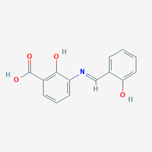 molecular formula C14H11NO4 B4318865 2-hydroxy-3-[(2-hydroxybenzylidene)amino]benzoic acid 