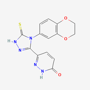 6-[4-(2,3-dihydro-1,4-benzodioxin-6-yl)-5-mercapto-4H-1,2,4-triazol-3-yl]pyridazin-3(2H)-one