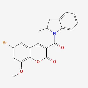 6-bromo-8-methoxy-3-[(2-methyl-2,3-dihydro-1H-indol-1-yl)carbonyl]-2H-chromen-2-one